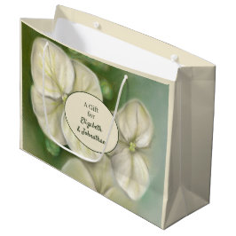 Weiße Pastelle Hydrangea Blütencreme Große Geschenktüte