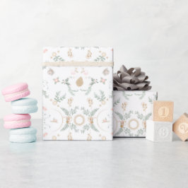 Weiße Pastelle Sage & Beige Weihnachten Geschenkpapier