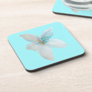 Weiße pastellfarbene Blume Aquarell Getränkeuntersetzer