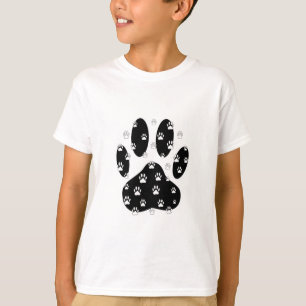 Weiße Pasten auf schwarzem Pfosten T-Shirt