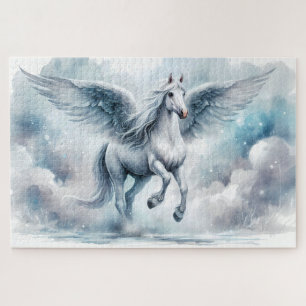 Weiße Pegasus Flügel Sanfte Blaue Himmels Traumlan