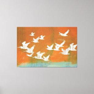 Weiße Pelikane im Flug Küsten-Fine-Art-Vogel Leinwanddruck