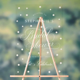 Weiße Perlen Brautparty Begrüßung Akryllisches Zei Acrylschild