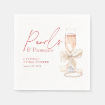 Weiße Perlen und Prosecco Brautparty
