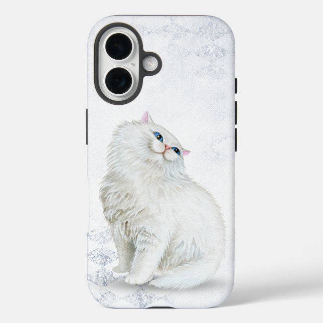 Weiße Perserkatze auf Silberdiamanten title_seo2 (Rückseite)