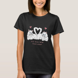 Weiße persische Katzen mit Herz T-Shirt