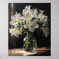 Weiße peruanische Lieben Blume Art Print Poster