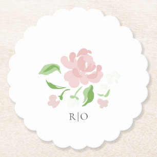 Weiße Petit Blush Blumen-Papier-Unterlage Untersetzer