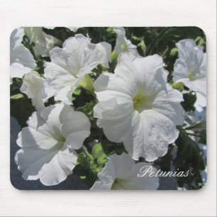 Weiße Petunien Mousepad