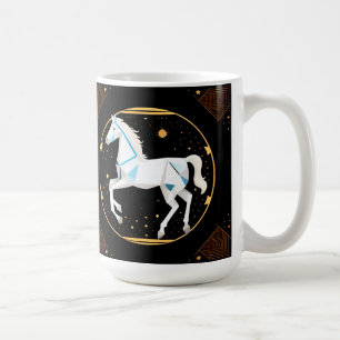 Weiße Pferd-Abstrakte Geometrische Illustration Kaffeetasse