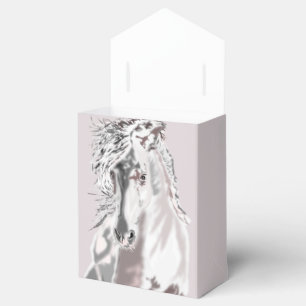 Weiße Pferde Gunst oder Geschenkboxen Geschenkschachtel