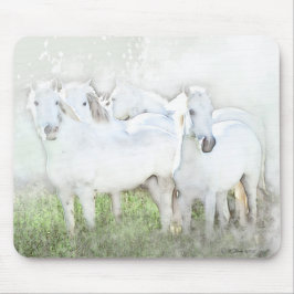 Weiße Pferdemausunterlage-Entwurf Mousepad