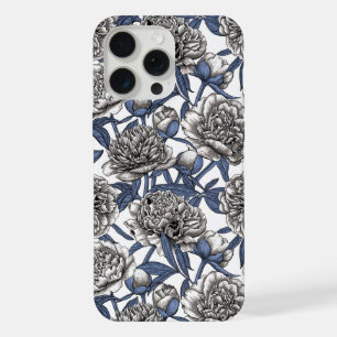 Weiße Pfingstrosenblüten iPhone 15 Pro Max Hülle