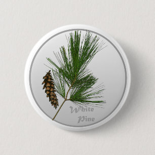Weiße Pine Tree Button