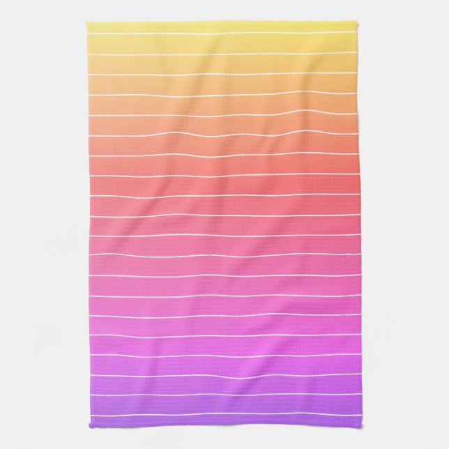 Weiße Pinstripe farbig Geschirrtuch (Vertikal)