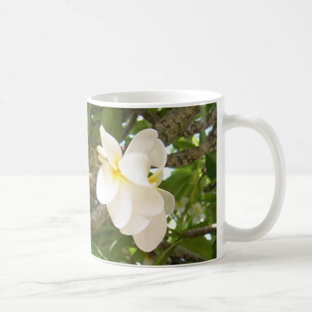 Weiße Plumeria Cofee Tasse (Rechts)