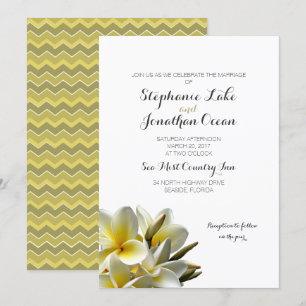 Weiße Plumeria Hawaiian Blume Einladung Hochzeit