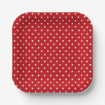 Weiße Polka Dots Muster auf festlichem Rot