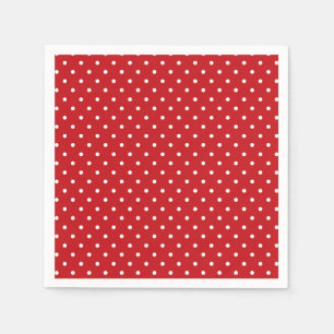 Weiße Polka Dots Muster auf festlichem Rot Serviette