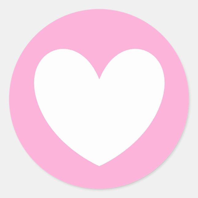 Weiße Polka Herzen auf Cotton Candy Pink Runder Aufkleber (Vorderseite)