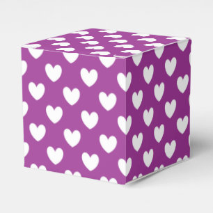 Weiße Polka Herzen auf Lila Kaktus Blume lila Geschenkschachtel