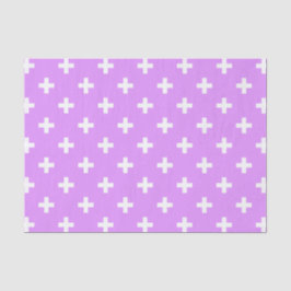 Weiße Polka-Kreuze auf Lila Seidenpapier