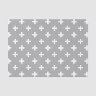 Weiße Polka kreuzt grau Seidenpapier