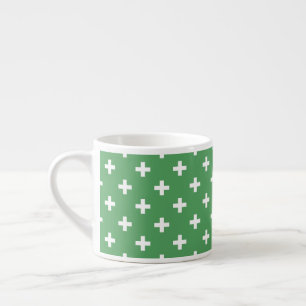 Weiße Polka kreuzt grün Espressotasse