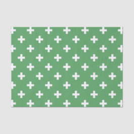 Weiße Polka kreuzt grün Seidenpapier