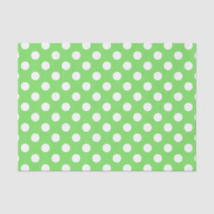Weiße Polka Punkte auf Apfelgrün Seidenpapier