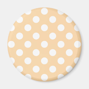 Weiße Polka-Punkte auf Beige Magnet