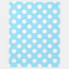 Weiße Polka-Punkte auf blass blau Fleecedecke