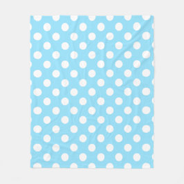 Weiße Polka-Punkte auf blass blau Fleecedecke