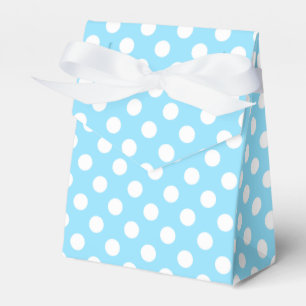 Weiße Polka-Punkte auf blass blau Geschenkschachtel