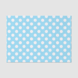 Weiße Polka-Punkte auf blass blau Seidenpapier