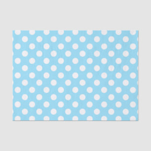 Weiße Polka-Punkte auf blass blau Seidenpapier