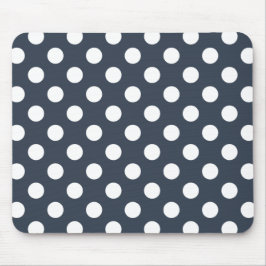 Weiße Polka-Punkte auf blau-grau Mousepad