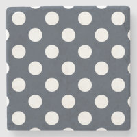 Weiße Polka-Punkte auf blau-grau