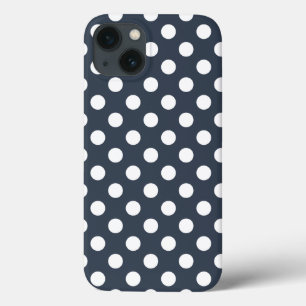Weiße Polka Punkte auf blaugrau Case-Mate iPhone c Case-Mate iPhone Hülle