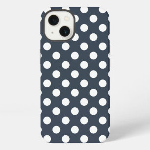 Weiße Polka Punkte auf blaugrau Case-Mate iPhone c Hülle
