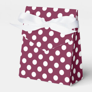Weiße Polka-Punkte auf Bordeaux Geschenkschachtel