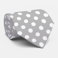 Weiße Polka Punkte auf Chrome Gray Hintergrund