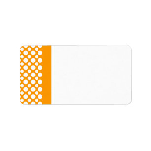 Weiße Polka-Punkte auf dem Orangefarbenen Adresset Adressaufkleber