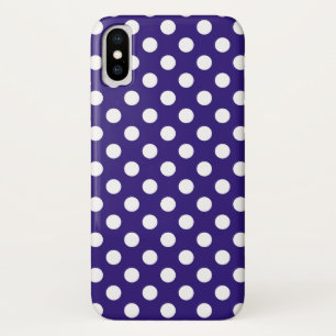 Weiße Polka-Punkte auf dunkelblau Case-Mate iPhone Hülle