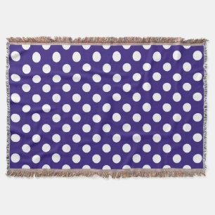 Weiße Polka-Punkte auf dunkelblau Decke