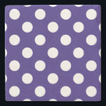 Weiße Polka-Punkte auf dunkelblau Steinuntersetzer<br><div class="desc">Weiße Polka-Punkte auf dunkelblau</div>