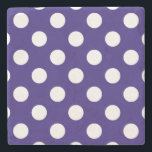 Weiße Polka-Punkte auf dunkelblau Steinuntersetzer<br><div class="desc">Weiße Polka-Punkte auf dunkelblau</div>