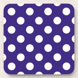 Weiße Polka-Punkte auf dunkelblau Untersetzer