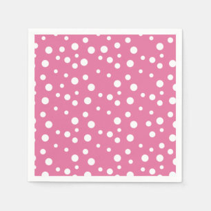 Weiße Polka-Punkte auf dunkelrosa Serviette