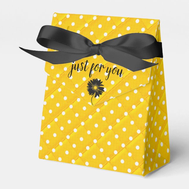 weiße Polka-Punkte auf Gelb Geschenkschachtel (Vorderseite)